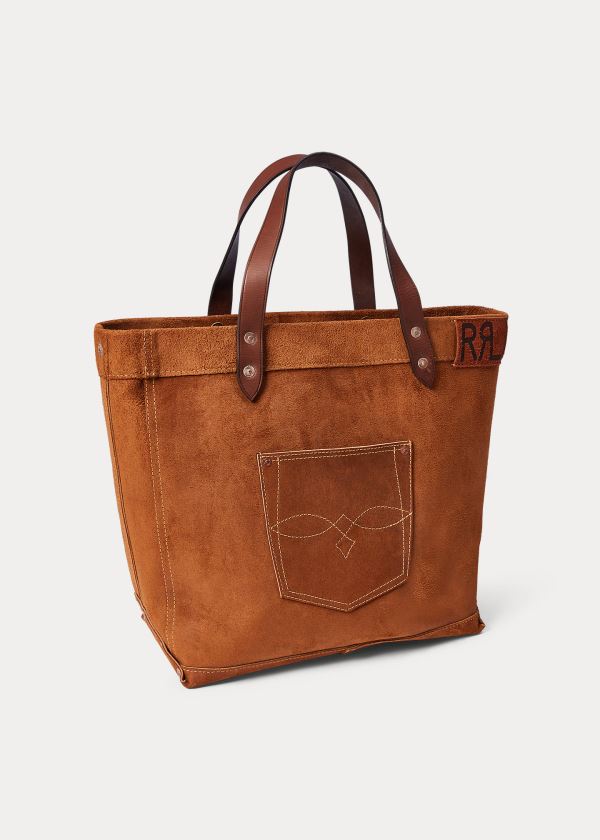 Women's Ralph Lauren Ranch Suede Tote Bags | 436879CMW